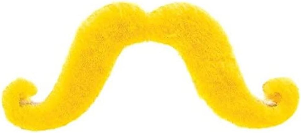 Amscan 39012209 Fun Felt Mustache Party Costume, Yellow, 2 2/3" x 5 1/2"