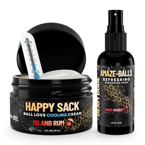 Derm Dude Below-the-Belt Deodorant Bundle | Happy Sack Anti-Chafing Cream 2oz + Amaze Ball Deodorant Spray 2oz | Groin & Sack Odor Control, Sweat Protection, Talc-Free, Aluminum-Free with DeoPlex & Al image 4