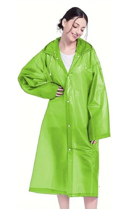 w+ EVA Waterproof Rain Coat Hooded Universal Outdoor Water Resistant Portable Suit for Men Women Boys & Girls (Light Green)-picture-48