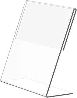 FUNOMOCYA Paper Stand Acrylic Label Shelves Tabletop Sign Holder Tabletop Sign Stand Sign Display Stand Document Display Rack Tabletop Sign Rack Sign Display Rack Paper Holder Photo