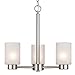 Westinghouse Lighting 6227500 Sylvestre Three-Light Interior Chandelier, Brushed Nickel Finish with Frosted Seeded Glass, 18.25" x 18.25" x 17.63"