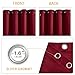 RYB HOME Noise Absorbing Blackout Energy Efficiency 3-in-1 Curtain Set with Detachable Felf Liner Full Privacy Wall Divider Drapes for Living Room Patio Door, Burgundy Red, W 52 x L 108, 2 Pcs