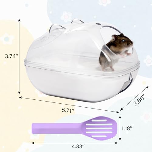 IBWell Caixa de areia transparente para hamster, caixa de areia para hamster, acessórios de gaiola d