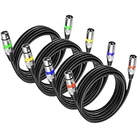 4Pack Dmx & Kabel 3m 3-Poliges XLR Kabel Set für DMX-Signalverbindung und Lichtsteuerung Bühnenscheinwerfer