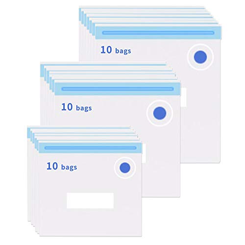 Preisvergleich Produktbild Elektrisches Vakuumiergerät, Vakuumbeutel, elektrische Pumpen, wiederverwendbare Lebensmittelaufbewahrungsbeutel für Sous Vide Kochen & Lebensmittel Gefrierschrank Lagerung (30 Beutel ohne Pumpen)