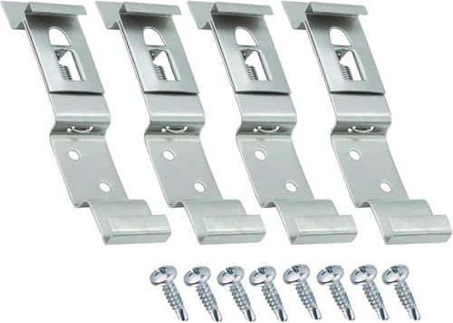 Autodomy Pack 4 Unites Porte Plaque Immatriculation 125x25 mm | Support Plaque Immatriculation Voiture Universel en Acier INOX + 8 Vis | Plaque Immatriculation...