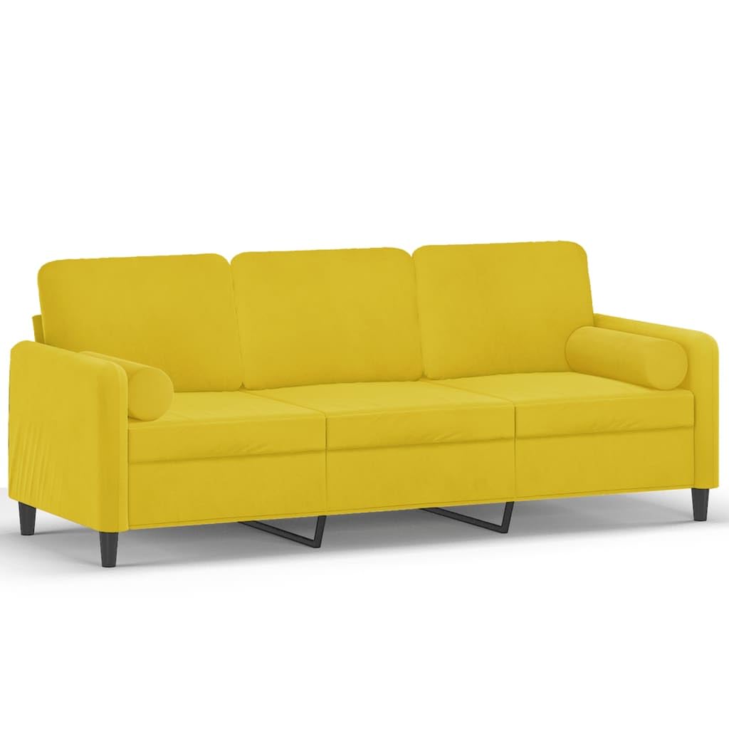LAPOOH Divano a 3 Posti con Cuscini Giallo 180 cm in Velluto,Divano da Soggiorno,Divano a 3 Posti,Divano Moderno,Divanetto da Salotto Moderno-3200897