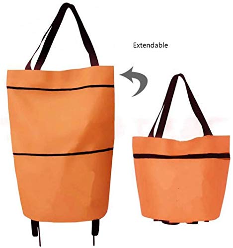 1 x faltbarer Einkaufstrolley, wiederverwendbar, faltbar, Einkaufstasche mit Rädern – Bild 4