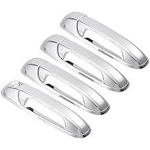 X AUTOHAUX 4pcs Chrome Plated ABS Exterior Side Door Handle Cover Trim for Dodge for Ram 1500 2500 3500 2002-2008 Silver Tone Outer Door Handle Cover Decoration