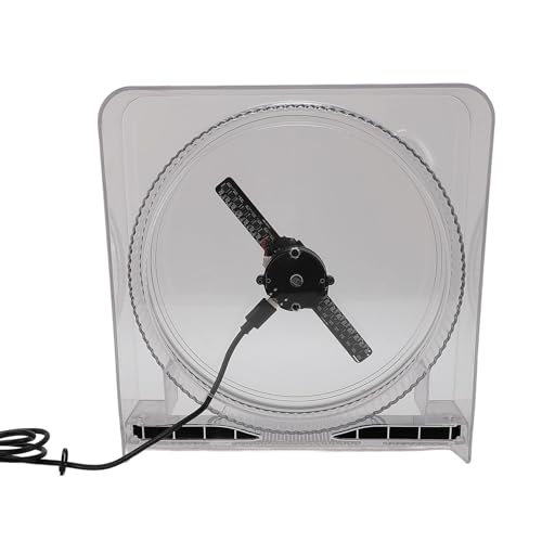 3D Hologram Fan, 2000x14 Resolution 128 LED 14cm Advertising Display with Cover, App Control for Business Store Shop Party, for Safety, Compatible for Win, for Android