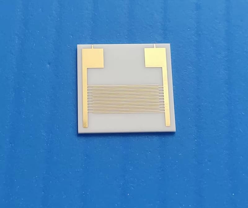 5 PCS Ceramics Substrate Flexible Interdigital Electrode, Capacitor Array, for Scientific Research Experiments, Wearable Sensor Chip (10x10mm Line-80um Gap-80um 15-Interdigit Pairs)