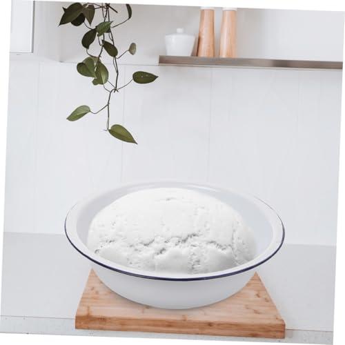 Tazón esmaltado vintage blanco 34 cm para cocina miniatura 4