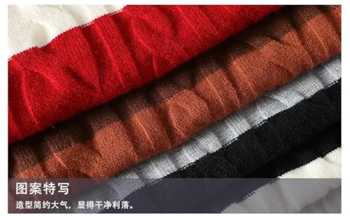 Men Long Sleeve Stripe Sweater Printed Pullover Top Hip-Hop Loose Knitwear Round Neck Streetwear2