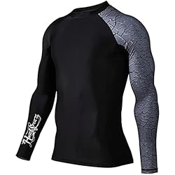 HUGE SPORTS Camisetas de Compresión para Hombre Rashguard Hombre Manga Larga Ropa Deportiva Secado Rápido (Agrietado L)