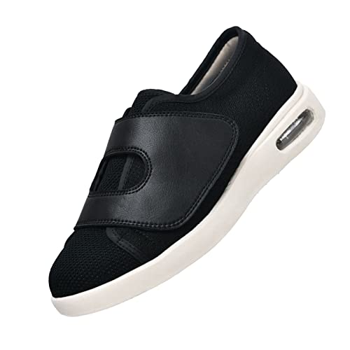 Extra Anchos Zapatillas Ortopedicas con Plantilla De Espuma De Memoria, Ajustables Zapatos de pies hinchados para Personas Mayores, Pies Zapatos Diabéticos De Artritis Edema,F,46EU Cover