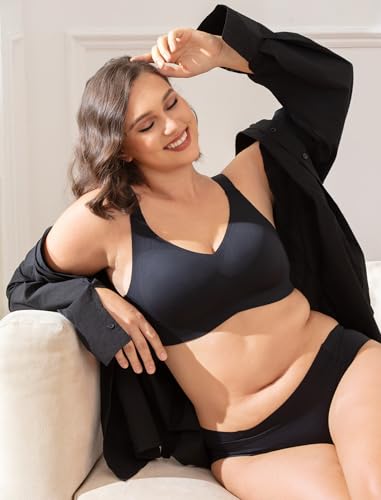 Image of COMFELIE Wireless Seamless Support Bralette Ultra-Comfort Sleep T-Shirt Bra for Large Breasts