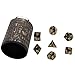 Inzopo - 7 dadi neri multi lati D4-D20 con 1 tazza per dungeons & Dragons D & D TRPG Warhammer Party gioco di ruolo giocattoli