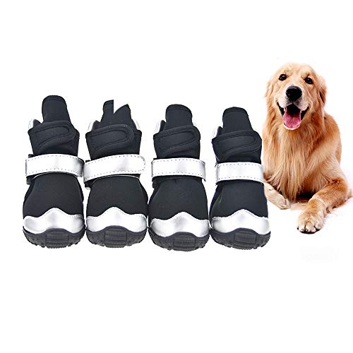 FLAdorepet Large Dog Shoes Neoprene Rugged Anti-Slip Sole Dog Paw Protector for Hot