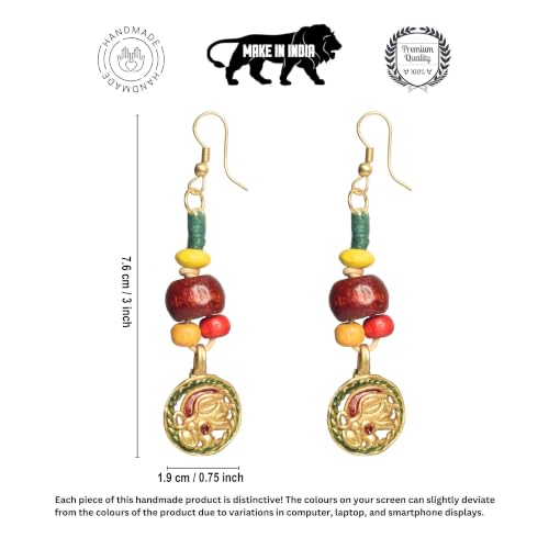 Image of Royal Queen & Empress Handcrafted Tribal Dhokra Earrings Collection for Women - Statement Ethnic Designs in Multiple Colours