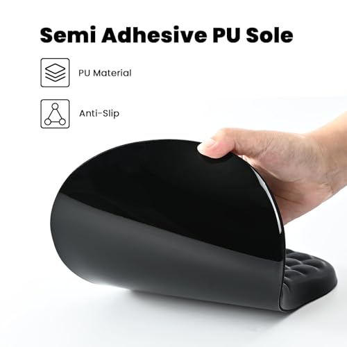 Image of EooCoo Mouse Pad Wrist Support with Massage Design,Ergonomic Mouse Mat,Mousepad Wrist Rest Pain Relief with Memory Foam&Non-Slip Silicone Base,Gaming Mouse Pads for Desk Accessories (12x8 inch,Black)