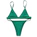 RELTANGL Women's Halter Top Tie Side Bottom Swimwear Bikini Set, Medium, US(4-6), Green