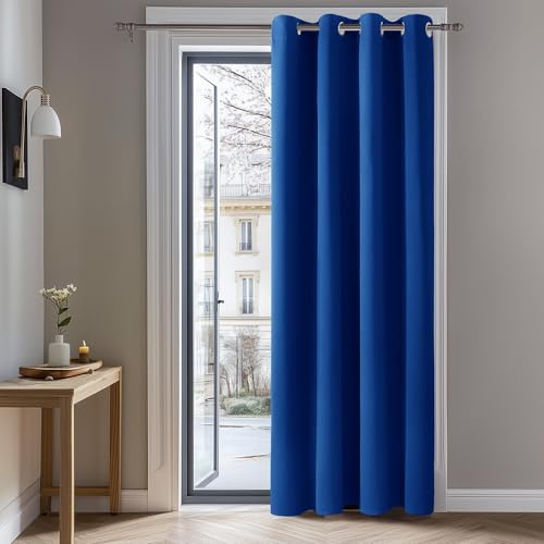 Deconovo Rideaux Occultants Isolant Thermique Anti Froid, 140X240 CM (Largeur X Hauteur), Rideaux pour Salon et Chambre, Design Moderne à Oeillets, Bleu Roi,...