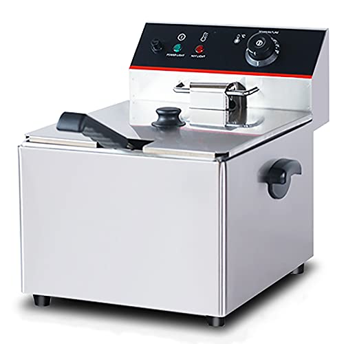 3500W Commercial Fryer Electric Fryer with Basket, Stainless Steel, Adjustable Temperature, Easy Cleaning(11L)