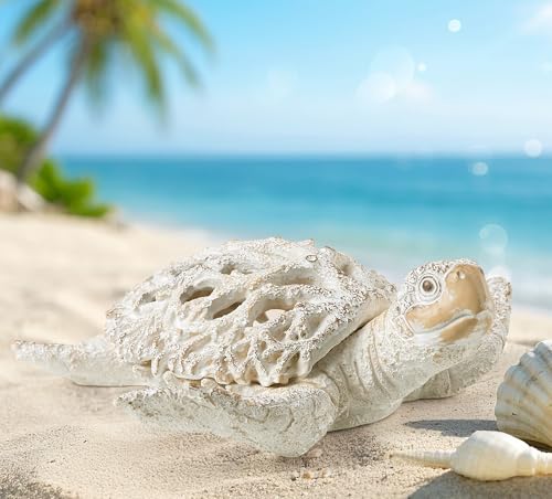 Escultura Tortuga Marina Blanco Decoración Hogar Oficina miniatura 7