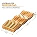In-Drawer Knife Block - Bamboo Knife Drawer Organizer for Kitchen - Fits 5 Long + 6 Short Knives - Store Knives with Blades Pointing Down - Wooden Steak knife Holder without Knives - Chef Gift Idea