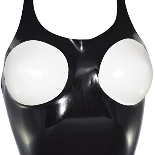 Rubberfashion Latex Bustier met open cups - taillelengte - sexy Latex BH voor dames en vrouwen - Afbeelding 3