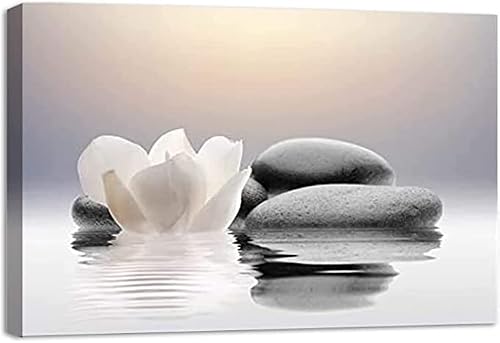 Zen Flowers Stones Natural Spa Poster Canvas Pictures Print Wall Art For Living Room Bedroom Decor (Framed,24X36Inch) #TOP8