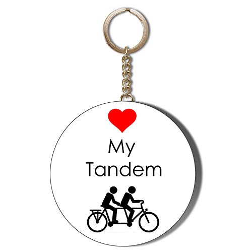 Gift Insanity Porte-clés décapsuleur avec inscription Love My Tandem fond blanc 58 mm Cover