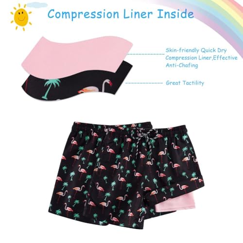Image of Cozople Boys Swim Trunks Compression Liner Swim Shorts Quick Dry Bathing Suit with Boxer Brief Swimwear 2-20T