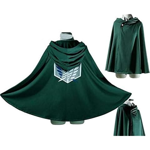 Anime AOT Cloak Cosplay Costume Green Hoodies Cape for Halloween Christmas Role Play Party Dress Up Set Cover