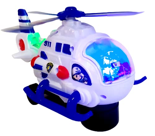 Helicóptero Maluco Polícia Infantil Bate Volta Luz e Músicas