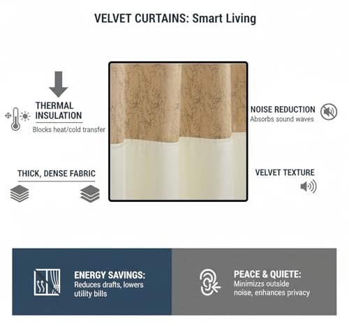 Image of IVAZA Dual-Tone Design 100% Complete Blackout Curtains - Room Darkening Curtain for Windows -, Heavy Blackout, Thermal Insulation Curtains, Black Out Curtain for Windows 5 feet Set of 2 Cream