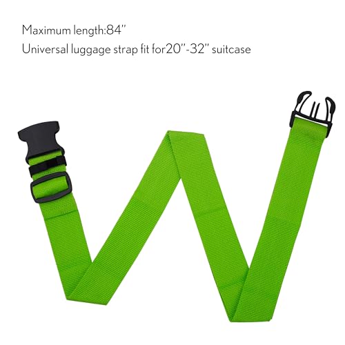 Sangles de bagages réglables vertes lot de 4 pour valises de 50 à 86 cm