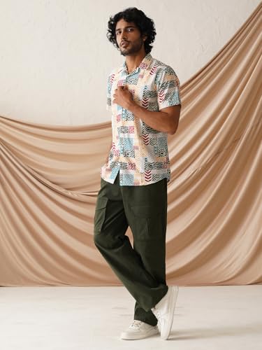 Image of Indian Needle Men's Abstract Print Regular Fit Shirts