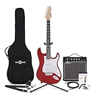 Complete with gig-ready amp & accessories Playing is easy thanks to the LA's comfortable neck and lightweight body Portable amp offers a 3-band EQ, overdrive channel & headphone output Also includes spare strings, gig bag, picks, strap, cable and gui...