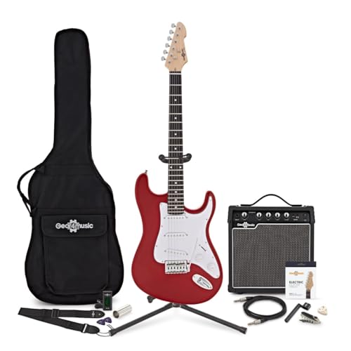 Set Completo de Guitarra Eléctrica LA + Amplificador de 15 W Rojo