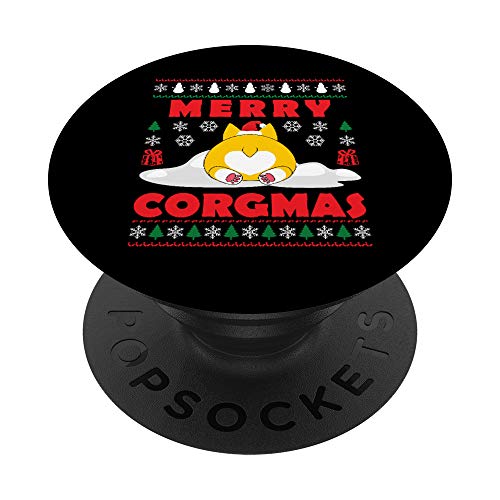 Merry Corgmas Corgi Butt Corgy Dog Feo Divertido Navidad Corgie PopSockets PopGrip Intercambiable