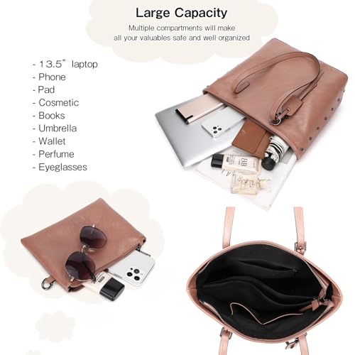 Image of KL928 Handbag for Women Tote Bag PU Leather Large Shoulder Bag Top Handle Satchel Purses 2Pcs Set