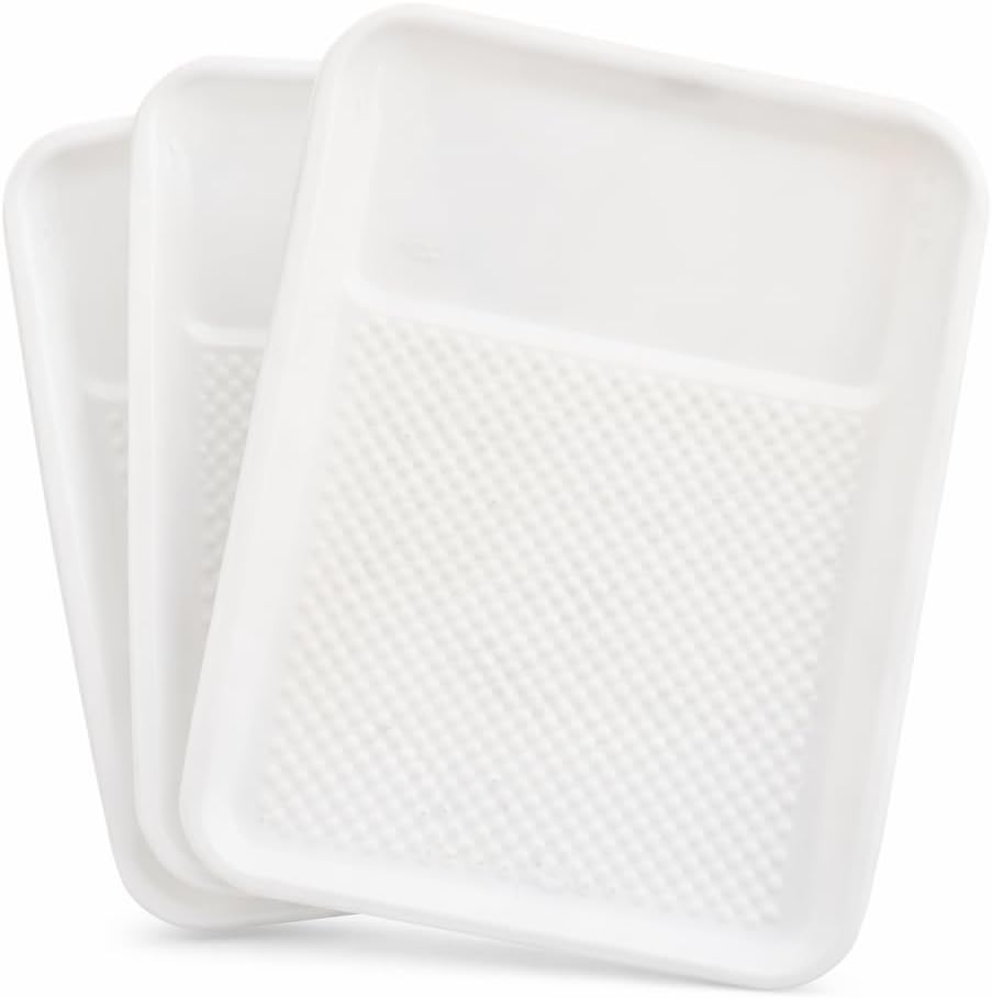 Forros de bandeja de pintura desechables de 9 pulgadas 3 paquetes – Insertos de bandeja de plástico para bandejas rodillo estándar de 9" – Ligero, fácil de limpiar, uso en múltiples proyectos miniatura 1