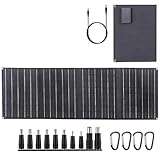 Cargador de panel solar de 30 W, diseño plegable con doble USB, puertos tipo C, CC, tela Oxford resistente, 11.6 x 9.4 x 1.8 pulgadas, 2.5 libras