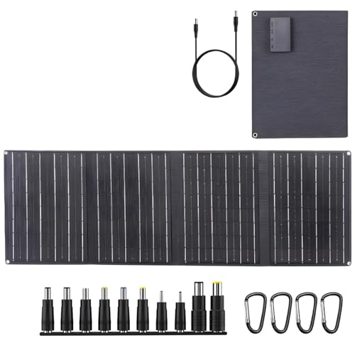 Cargador de panel solar de 30 W, diseño plegable con doble USB, puertos tipo C, CC, tela Oxford resistente, 11.6 x 9.4 x 1.8 pulgadas, 2.5 libras