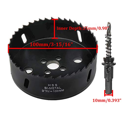 Image of BI -Metal Hole Saw 100mm /3-15 /16 inch Dia Cutting Dia Hole Drilling Cutter