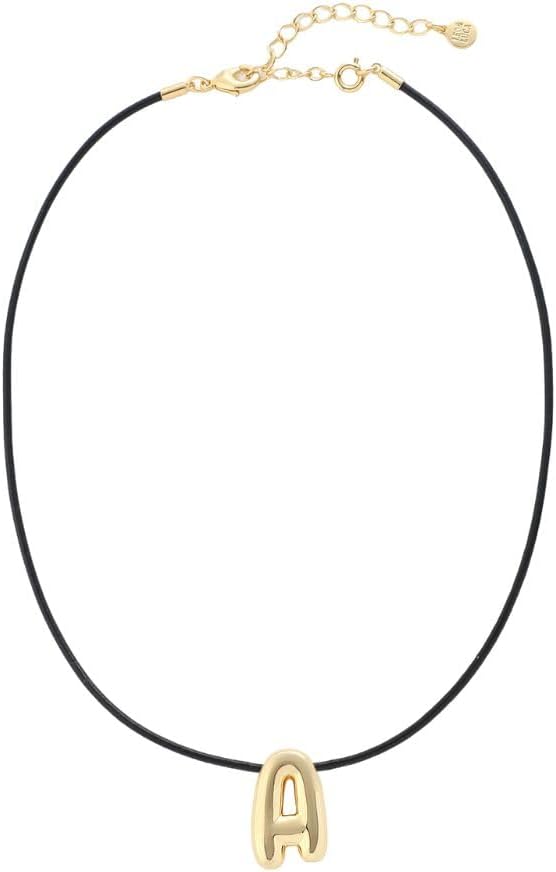 Leo & Luca Balloon Initial Necklace - Bubble Letter Gold Necklace - Necklace Charm - Unique Personalized Gifts for Women - Gold Plated Trendy Alphabet Pendant