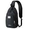 SKYSPER Sling Bag RFID Crossbody Sling Backpack Cross Body Shoulder Bag Travel Hiking Daypack for Women Men(Black)