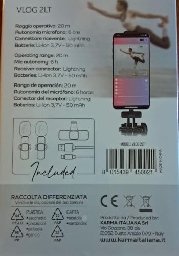 KARMA Doppio radiomicrofono Lightning per vlogger