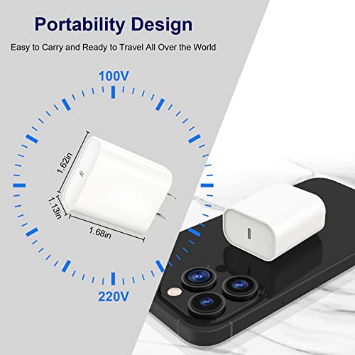 Iphone Fast Charger, 10 Ft Long [Apple Mfi Certified] 2 Pack Type C To Lightning Fast Charging Cord With 20W Pd Usb C Wall Charger Block Travel Plug Adapter For Iphone 14 13 12 11 Xs Xr X 8 7 Ipad #TOP7
